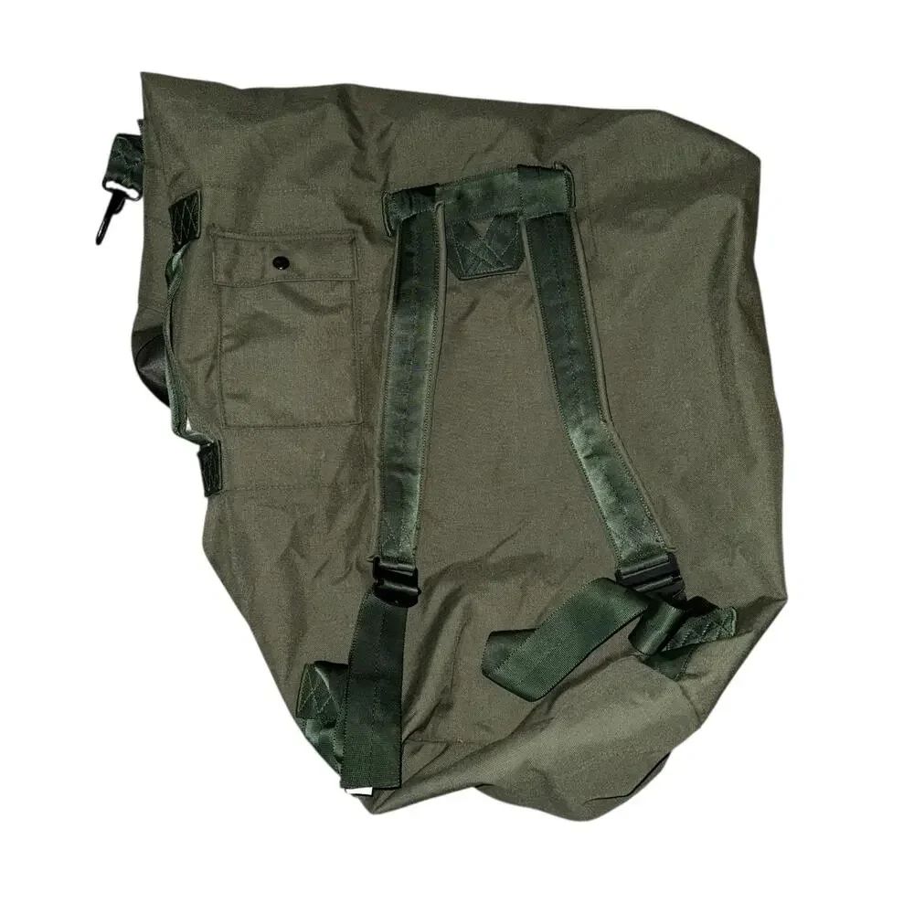Vintage Military Top Load Duffle Bag Rut Sack Heavy Duty Nylon Canvas Green